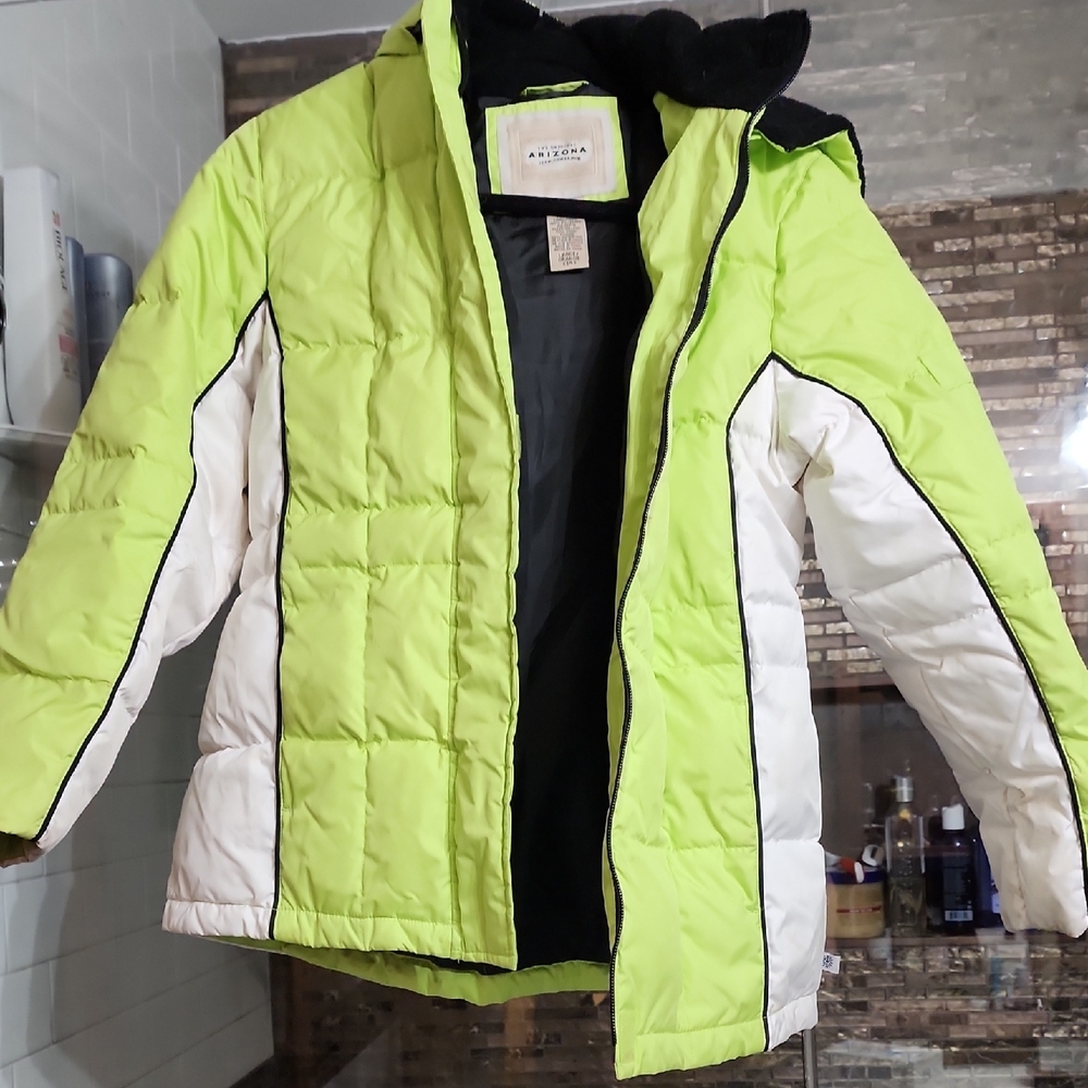 Arizona Jean Company Green and White Puffer Jacket